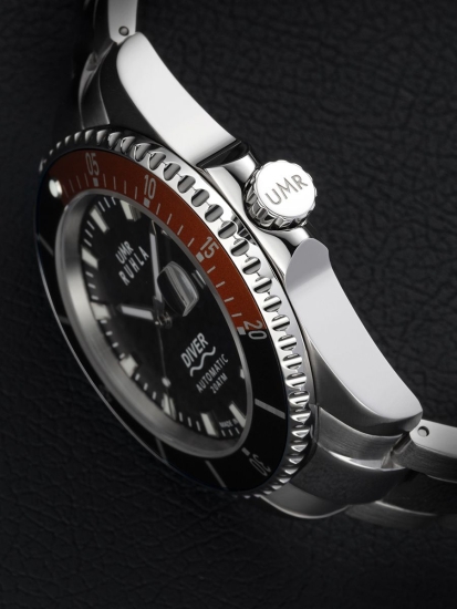 UMR Ruhla Herrenuhr Automatik Taucher Edelstahl Limited Schwarz 80842