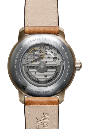 Zeppelin Herrenuhr Automatik Offene Unruh Rosé Leder Braun 7664-1