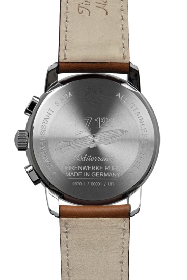 Preview: Zeppelin Herrenuhr Méditerranée Chronograph Leder Braun 42mm 9670-1