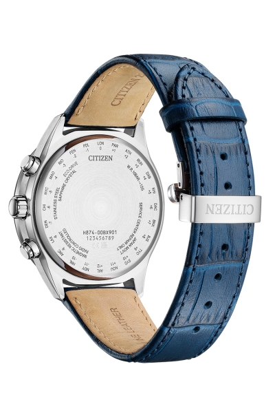 Citizen Herrenuhr Funkuhr Solar Saphirglas Mondphase Leder BY1030-09A