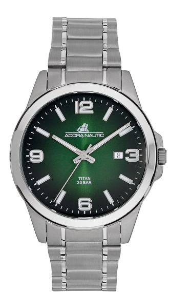 Adora Nautic Herrenuhr Titan Titanium Datum 20BAR Grün AN2409