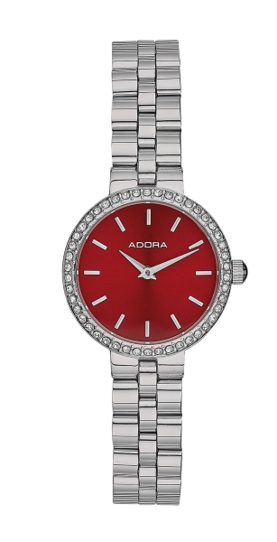 Adora Damenuhr Edelstahl Quarz Rot Klein 24mm AT5725