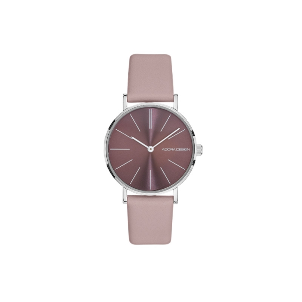 Adora Design Damenuhr Edelstahl Quarz Leder Altrosa AD8822