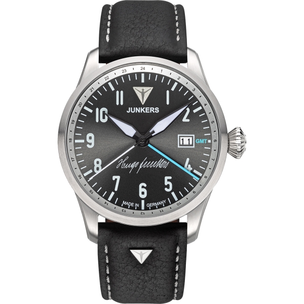 Junkers Herrenuhr Flieger GMT Automatik Saphirglas Datum 9.58.04.08