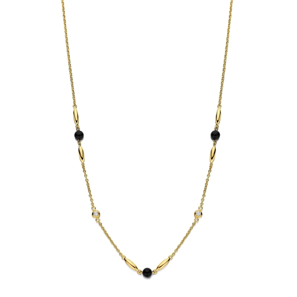 Spirit Icons Damenkette Silber Goldfarben Schwarz 45cm 11036-45