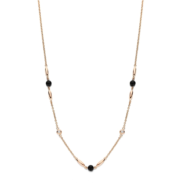 Spirit Icons Damenkette 925er Silber Rosé Schwarz 45cm 11037-45
