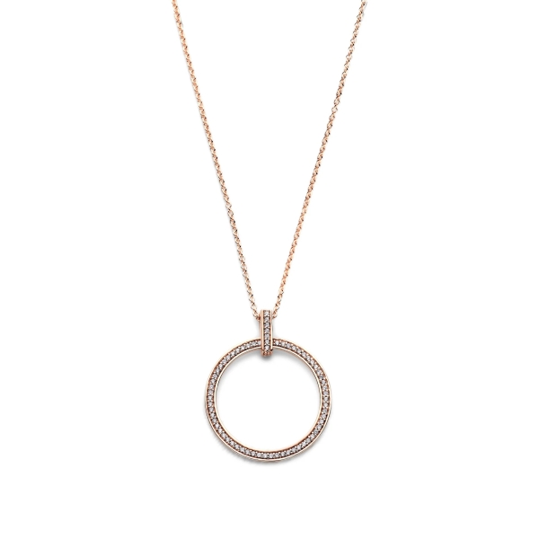 Spirit Icons Damen Halskette 925 Silber Rosé Kreis 45cm 11144-45