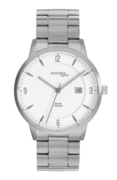 Adora Herrenuhr Titan Titanium Solar Saphirglas Datum 10BAR AS4685