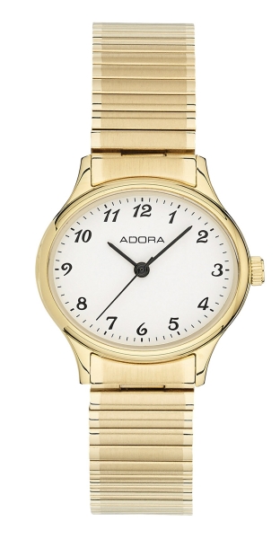 Adora Damenuhr Edelstahl Oval Zugarmband Goldfarben 29mm AB6640