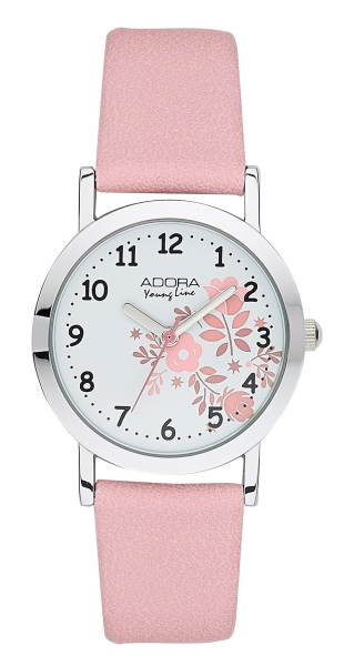 Adora Kinderuhr Mädchen Quarz Blumen Rosa 30mm AY4413