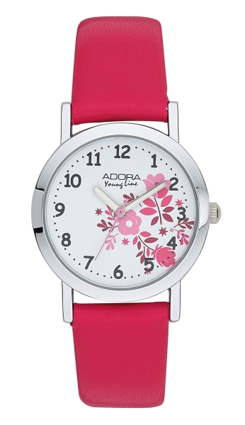 Adora Kinderuhr Mädchen Quarz Blumen Pink 30mm AY4435