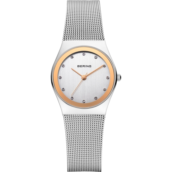 Bering Damenuhr Quarz Saphirglas Milanaise Bicolor 27mm 12927-010