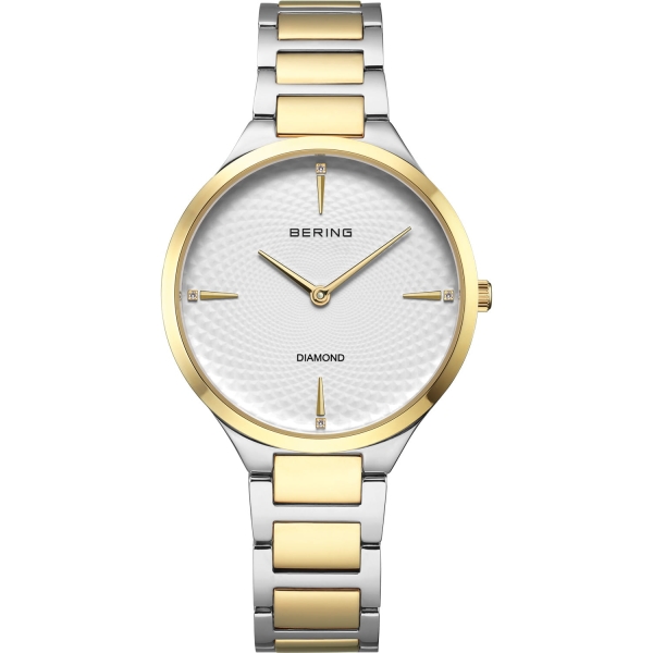 Bering Damenuhr Saphirglas Edelstahl 10BAR Bicolor 34mm 15634-714