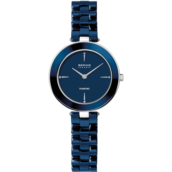 Bering Damenuhr Quarz Saphirglas Keramik Blau 29mm 16629-707