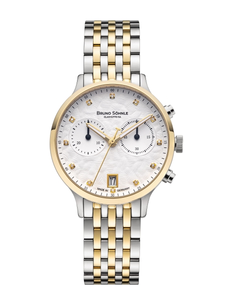 Bruno Söhnle Glashütte Damenuhr Bologna Chrono Bicolor Saphirglas 17-23238-250