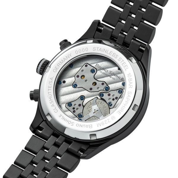 Bruno Söhnle Glashütte Herrenuhr Turin Chronograph Schwarz 17-73229-740
