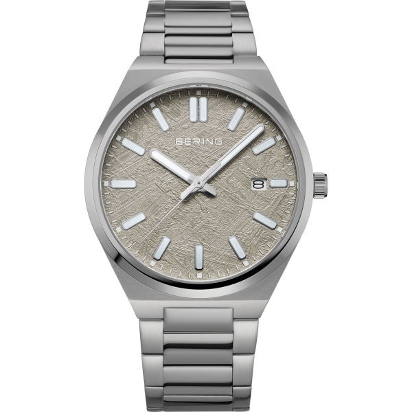 Bering Herrenuhr Edelstahl Saphirglas Datum Flach 39mm 17639-777
