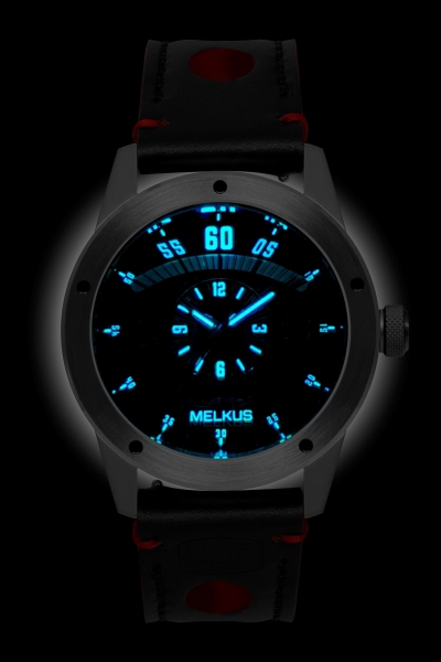 UMF Ruhla Melkus Herrenuhr Automatik Saphirglas Schwarz Rot 1862-2