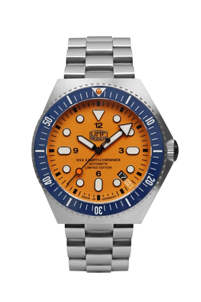 UMF Ruhla Herrenuhr Automatik Kampfschwimmer Orange Limited 1928M-1