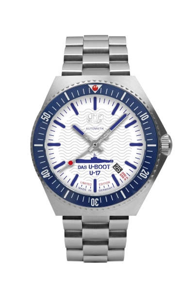 UMF Ruhla Herrenuhr Automatik U-Boot Saphirglas Weiss Limited 1930M-1