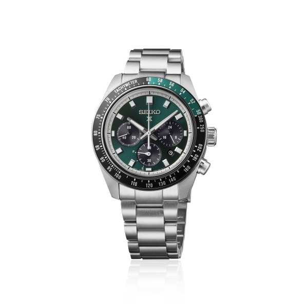 Seiko Prospex Uhr Speedtimer Solar Chronograph Saphirglas Grün HBJ003P1