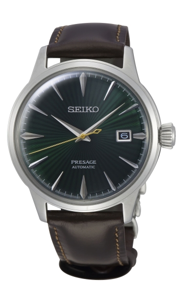 Seiko Presage Herrenuhr Automatik Datum Leder Braun SRPD37J1