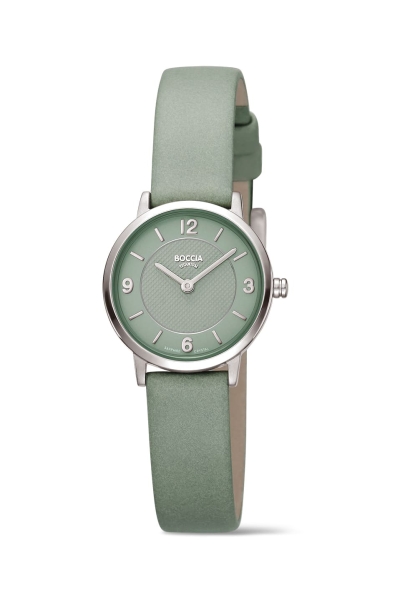 Boccia Titanium Titan Damenuhr Grün Saphirglas Klein 25mm 3371-01