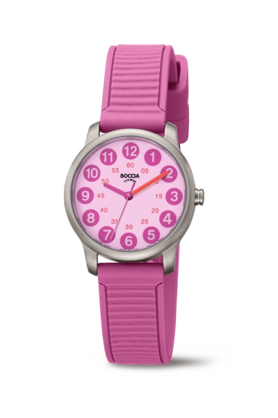 Boccia Titanium Kinderuhr Titan Quarz Pink 28mm 3373-04