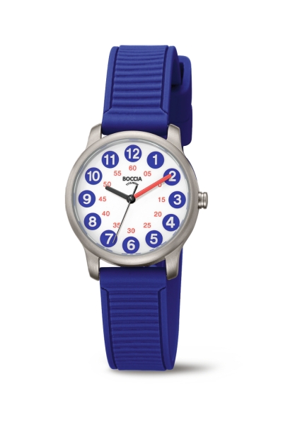 Boccia Titanium Kinderuhr Titan Quarz Blau 28mm 3373-05
