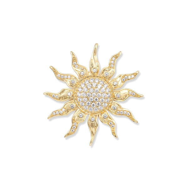 Seinerzeit Anhänger Sol Sonnen 925 Silber Goldfarben SZA-3960-461