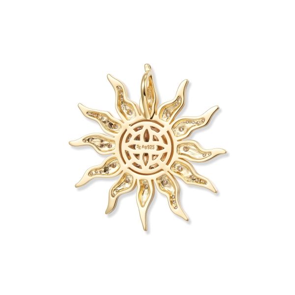 Seinerzeit Anhänger Sol Sonnen 925 Silber Goldfarben SZA-3960-461