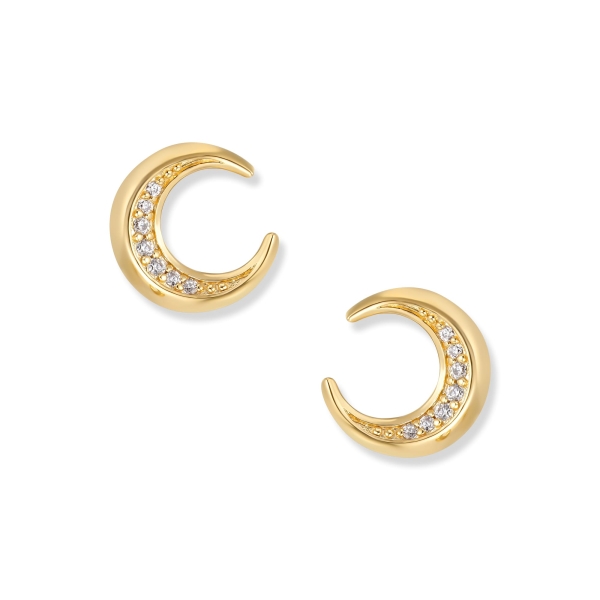 Seinerzeit Ohrstecker Mond Muna Ohrringe 925 Silber Goldfarben SZA-2960-462