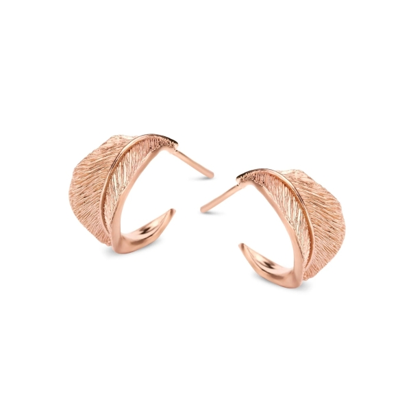 Spirit Icons Damen Ohrringe Steckcreole 925 Silber Rosé Blatt 41934