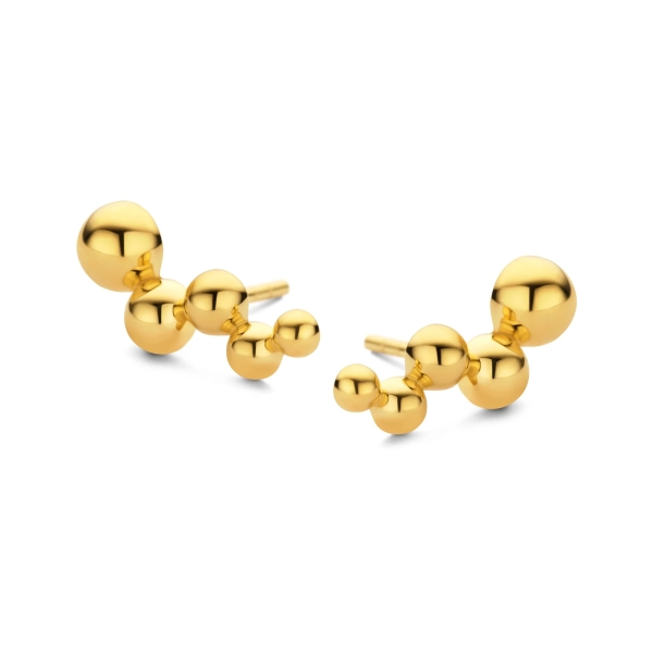 Spirit Icons Ohrringe Ohrstecker 925 Silber Kugeln Goldfarben 42422