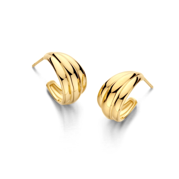 Spirit Icons Damen Ohrringe Steckcreole 925er Silber Goldfarben 16mm 42522