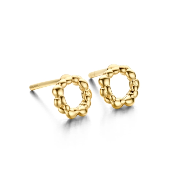 Spirit Icons Damen Ohrstecker 925er Silber Goldfarben Kreis 7mm 42922