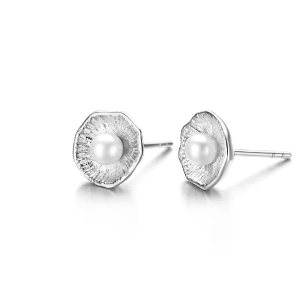 Spirit Icons Damen Ohrringe Ohrstecker 925 Silber Perle 42931