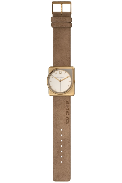 Rolf Cremer Damenuhr Fusion Goldfarben Beige Leder 36mm 508808