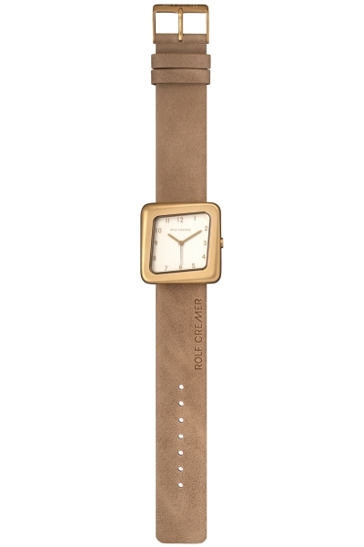 Rolf Cremer Damenuhr Play Goldfarben Beige Leder 35mm 508900