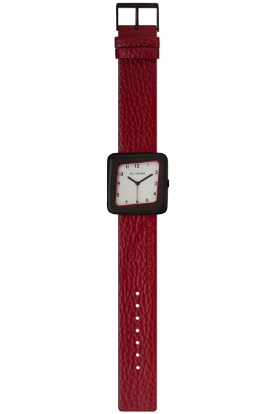 Rolf Cremer Damenuhr Play Schwarz Rot Leder 35mm 508903