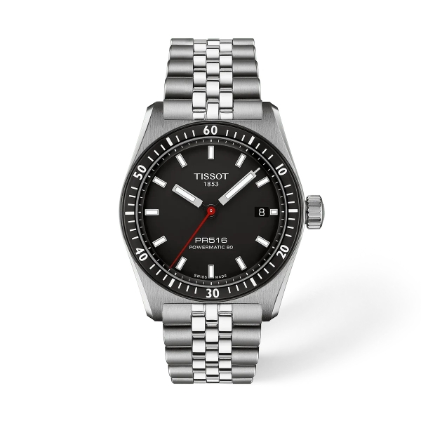 Tissot Herrenuhr PR516 Powermatic 80 Edelstahl Schwarz 38mm T149.407.11.051.00