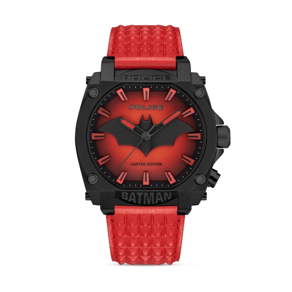 Police x Batman Herrenuhr Rot Limited Edition 45mm PEWGD0022604