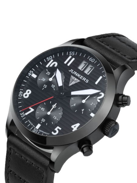Junkers Herrenuhr Flieger D-2000 Chrono Saphirglas Schwarz 924.02.02
