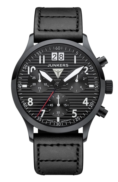 Junkers Herrenuhr Flieger D-2000 Chrono Saphirglas Schwarz 924.02.02