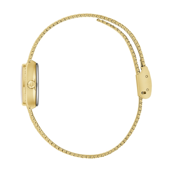 Bulova Damenuhr Quarz Edelstahl Saphirglas Goldfarben Klein 97L184