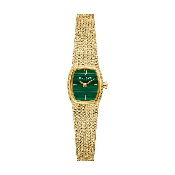 Bulova Damenuhr Quarz Edelstahl Saphirglas Goldfarben Klein 97L184