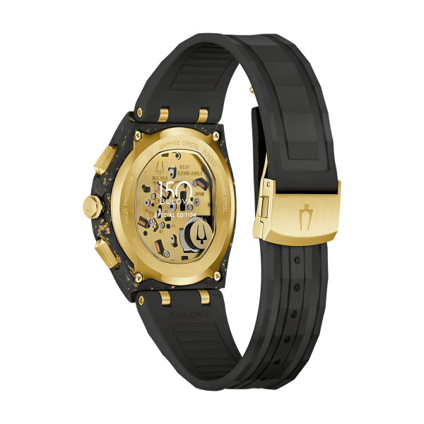Bulova Herrenuhr Curv Chrono Carbon Saphirglas Gewölbt 44mm 98A328