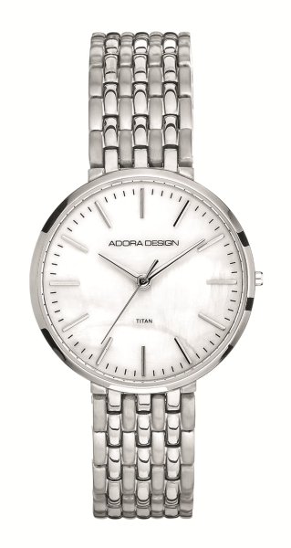 Adora Damenuhr Titan Titanium Perlmutt Quarz 30mm AD8829
