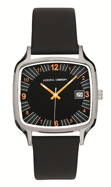 Adora Design Damenuhr Datum Quarz Leder Schwarz 36mm AD8847