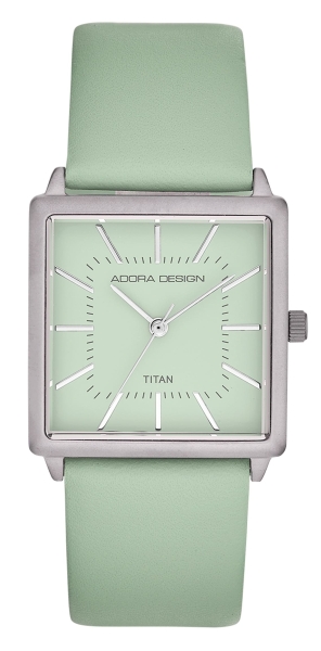 Adora Design Damenuhr Titan Titanium Quarz Leder Grün AD8878